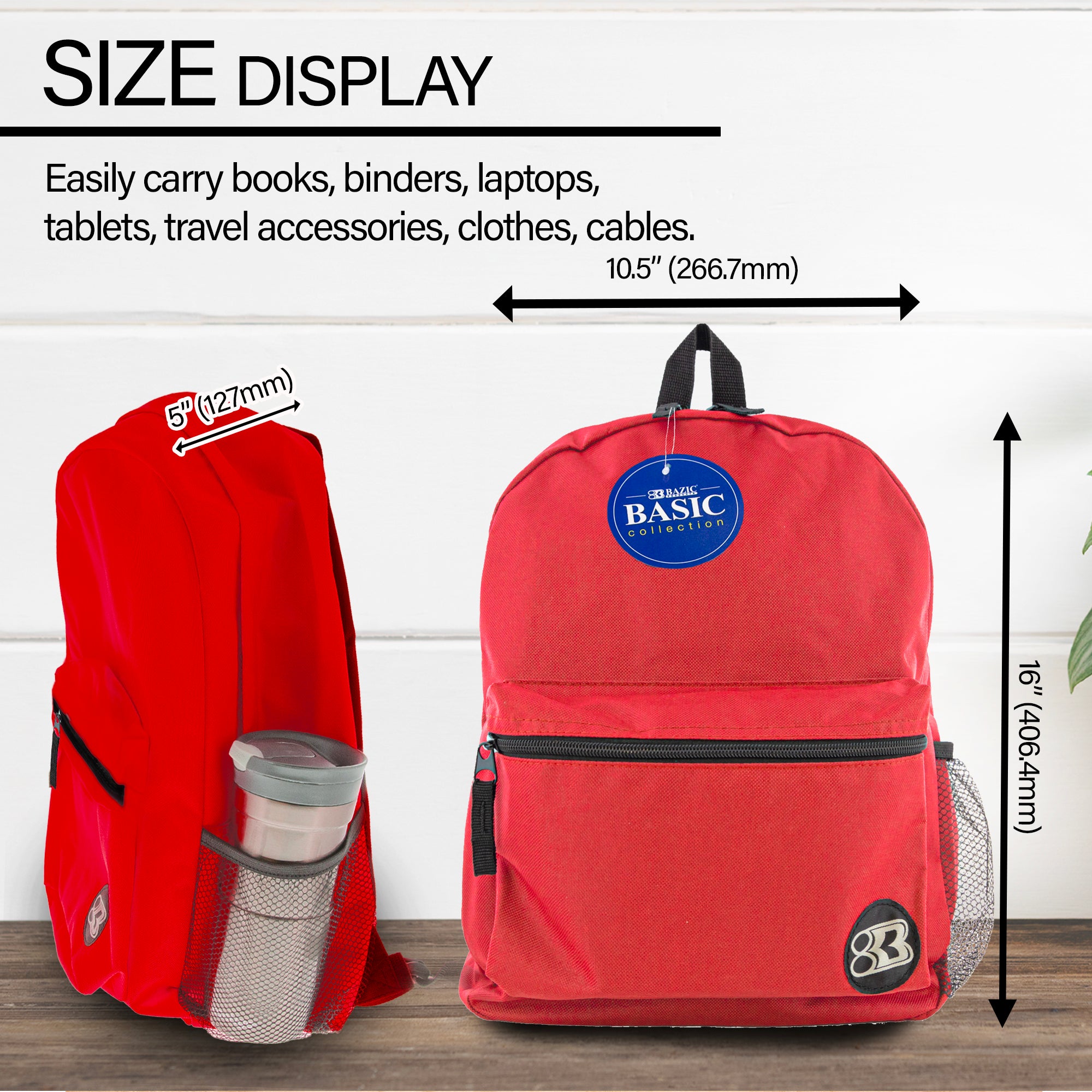 16" Red Basic Backpack