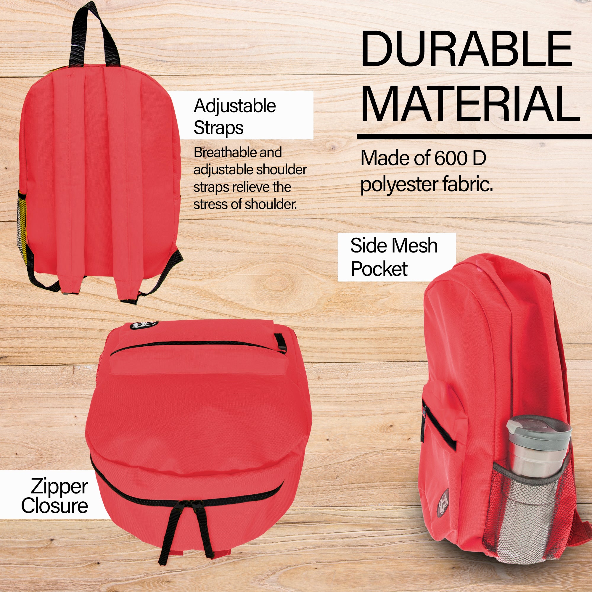 16" Red Basic Backpack