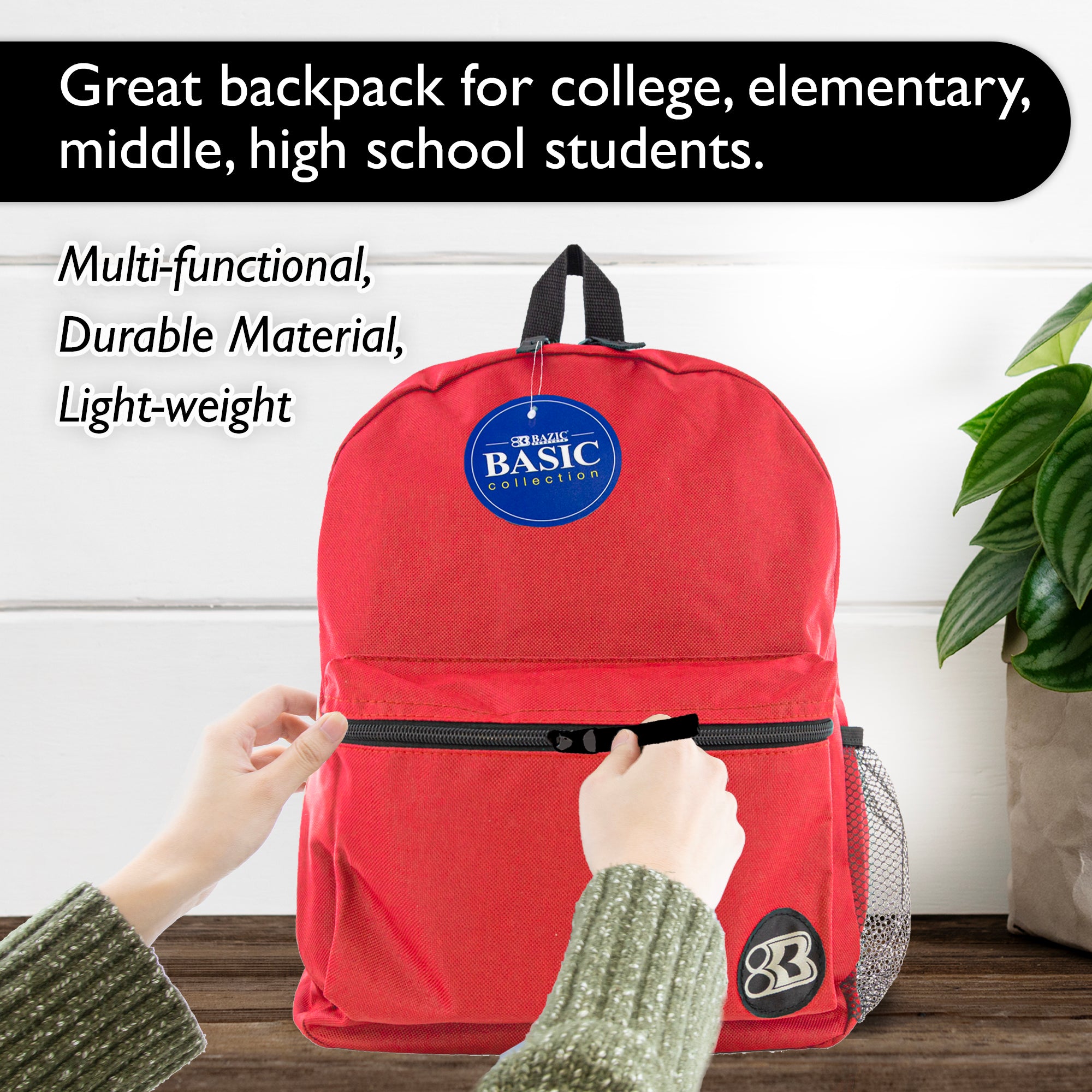 16" Red Basic Backpack