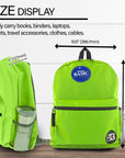16" Lime Green Basic Backpack