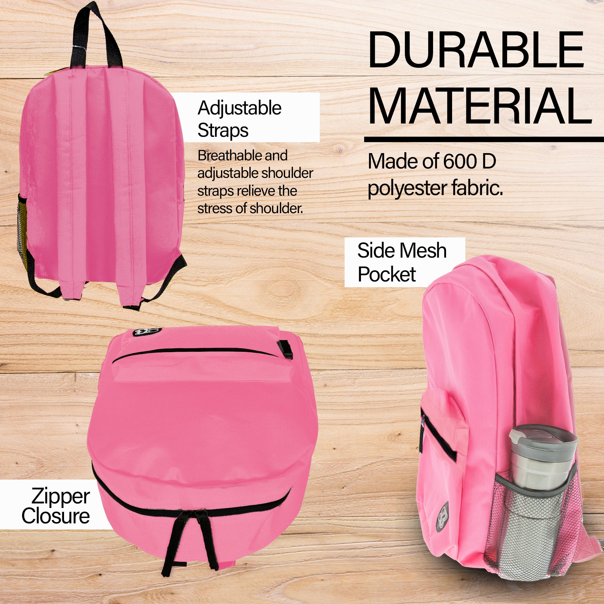 16" Fuchsia Basic Backpack