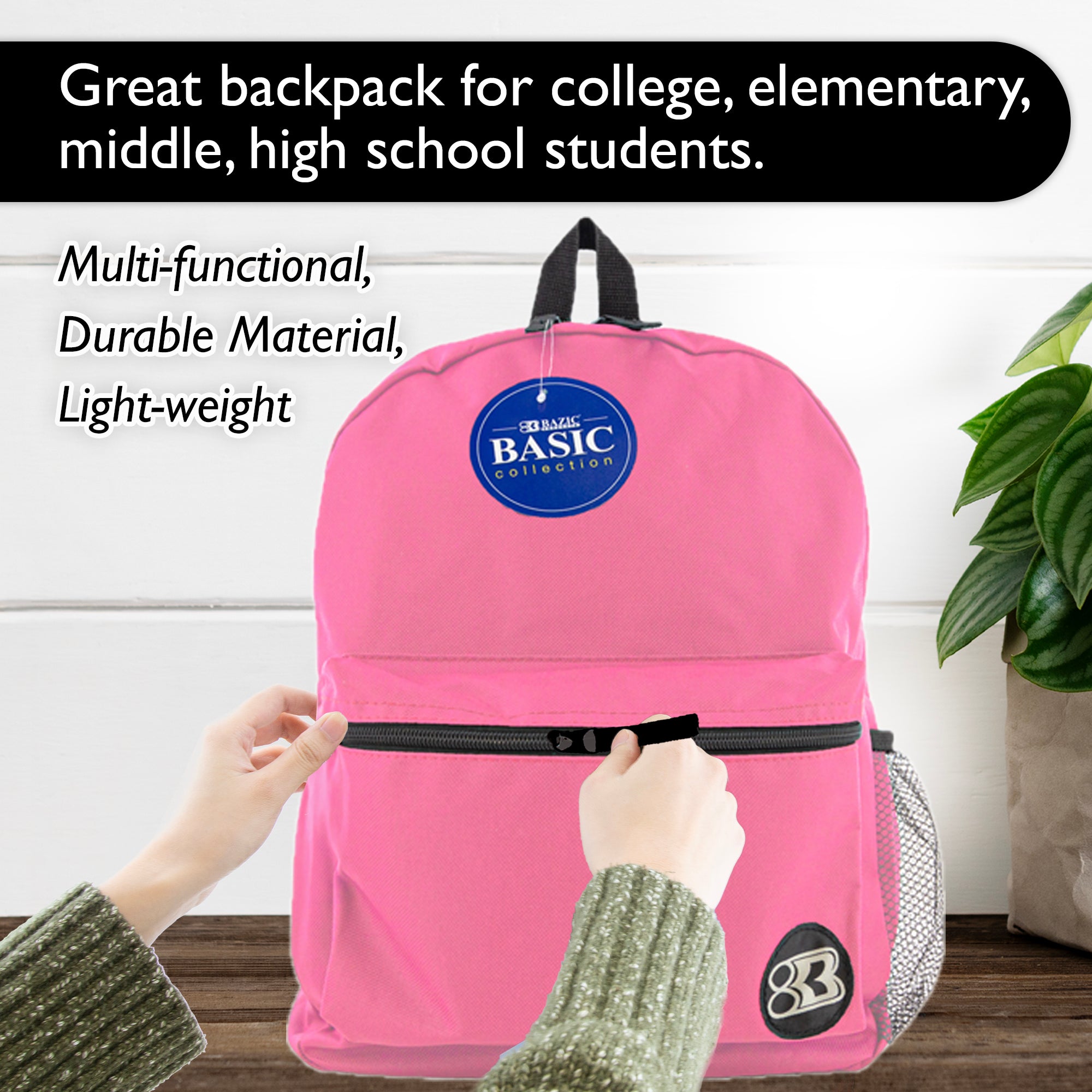 16" Fuchsia Basic Backpack