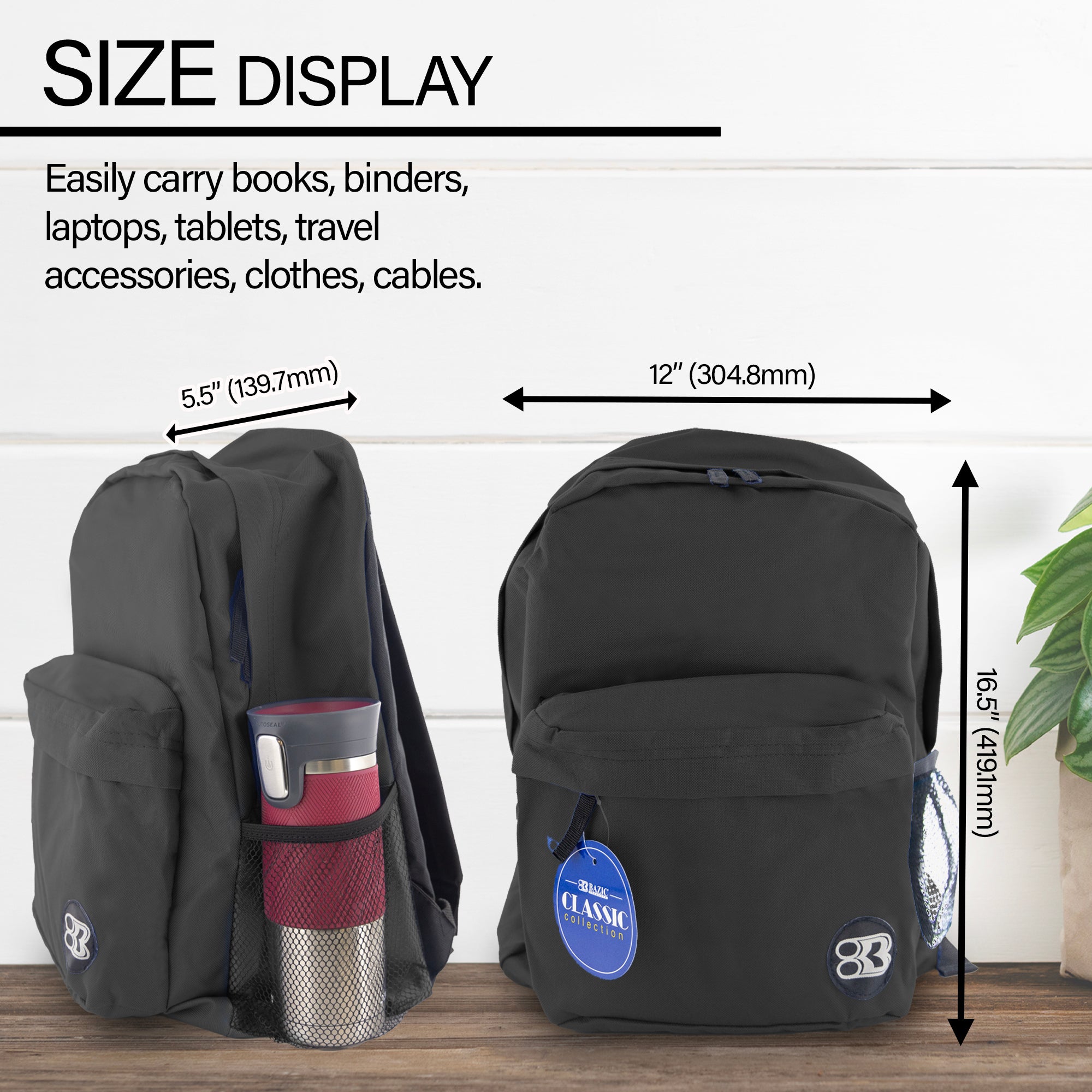 17" Black Classic Backpack