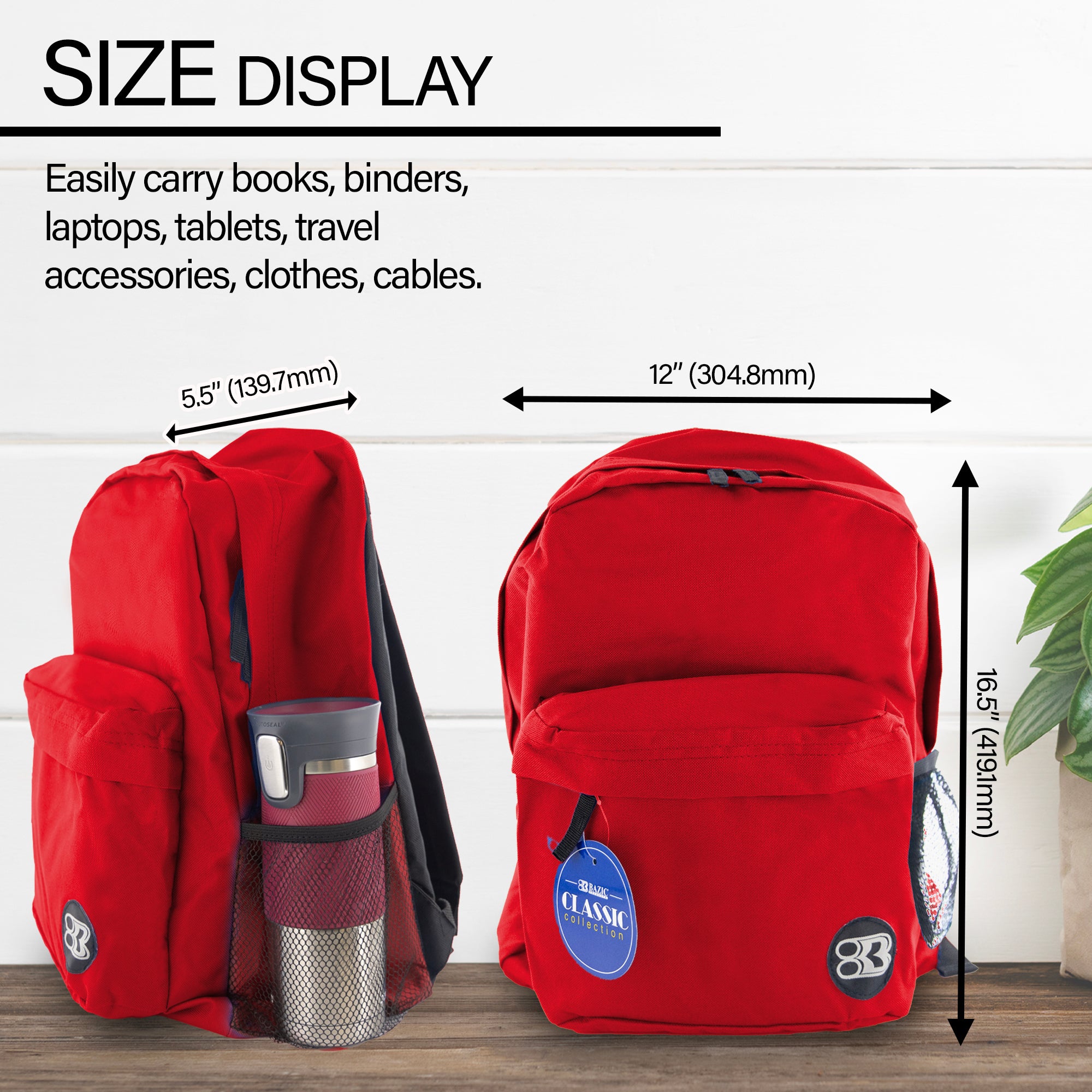 17" Red Classic Backpack