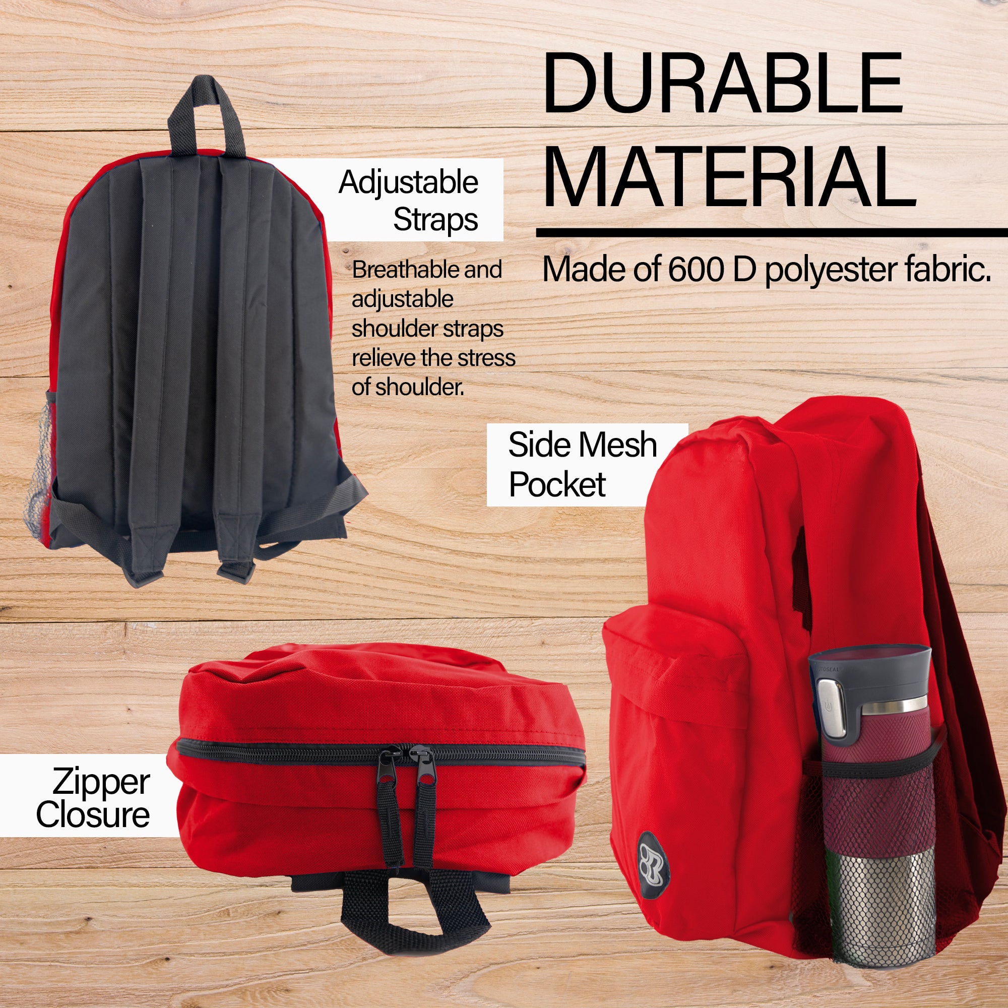 17" Red Classic Backpack