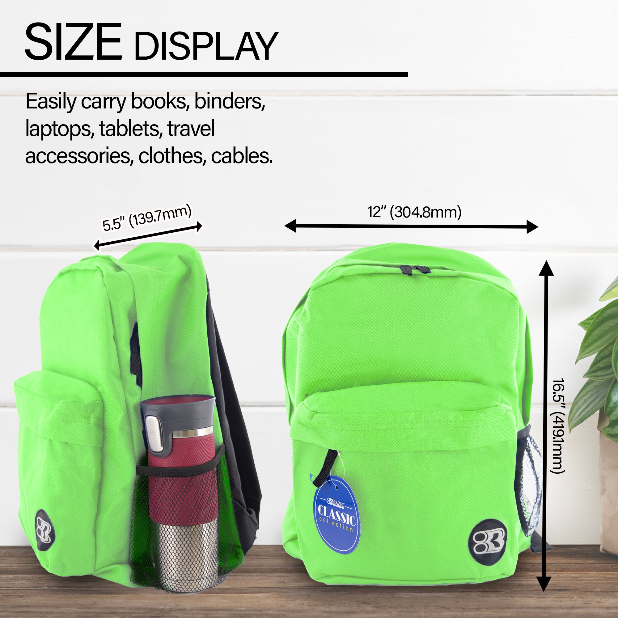 17" Lime Green Classic Backpack