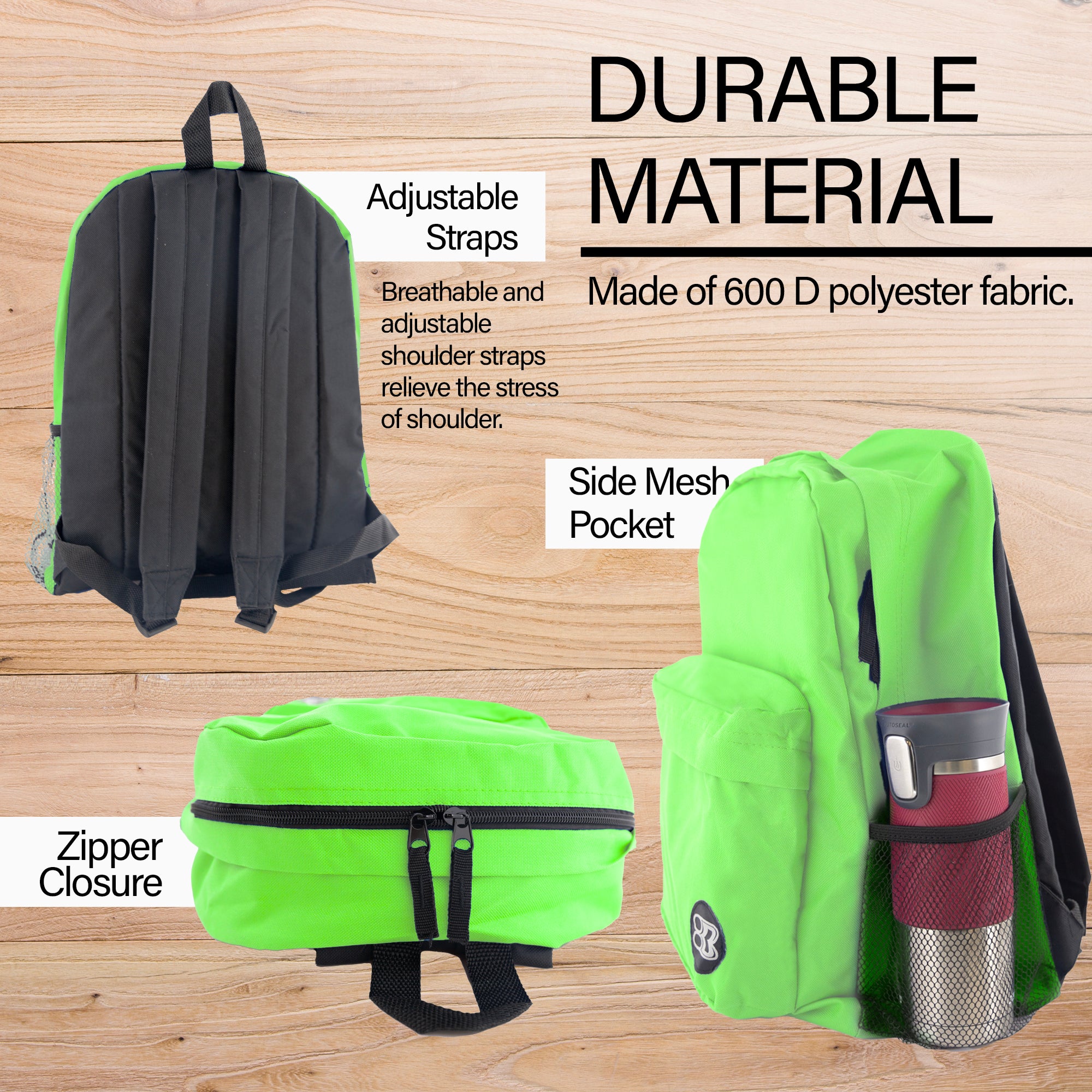 17" Lime Green Classic Backpack