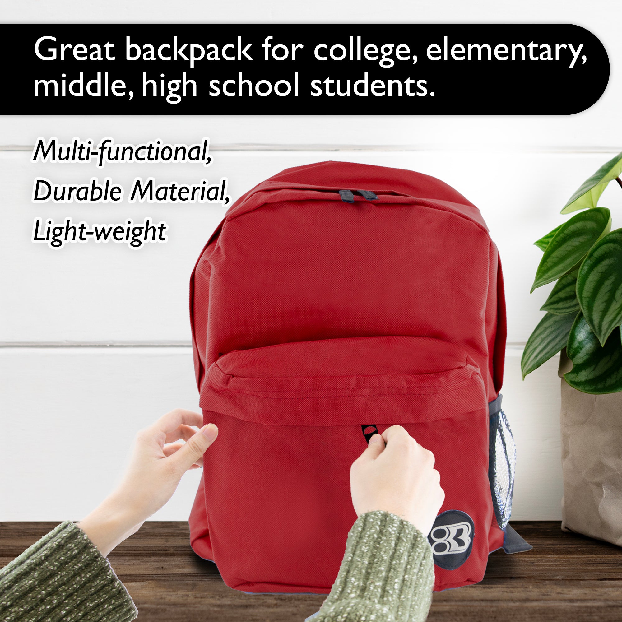 17" Burgundy Classic Backpack