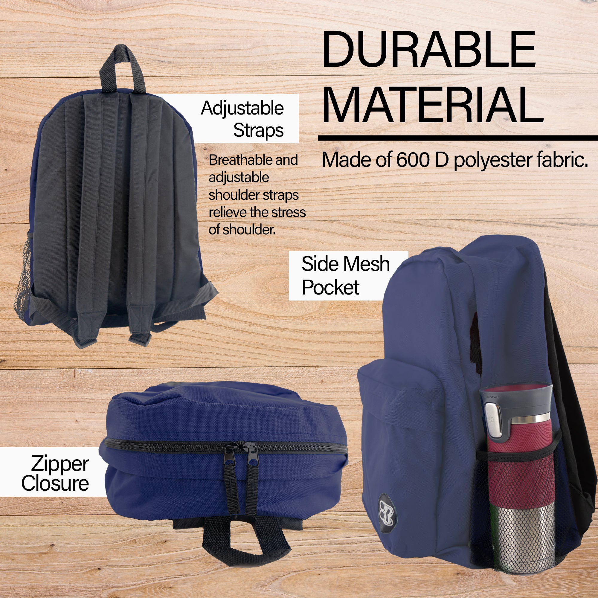 17" Navy Blue Classic Backpack