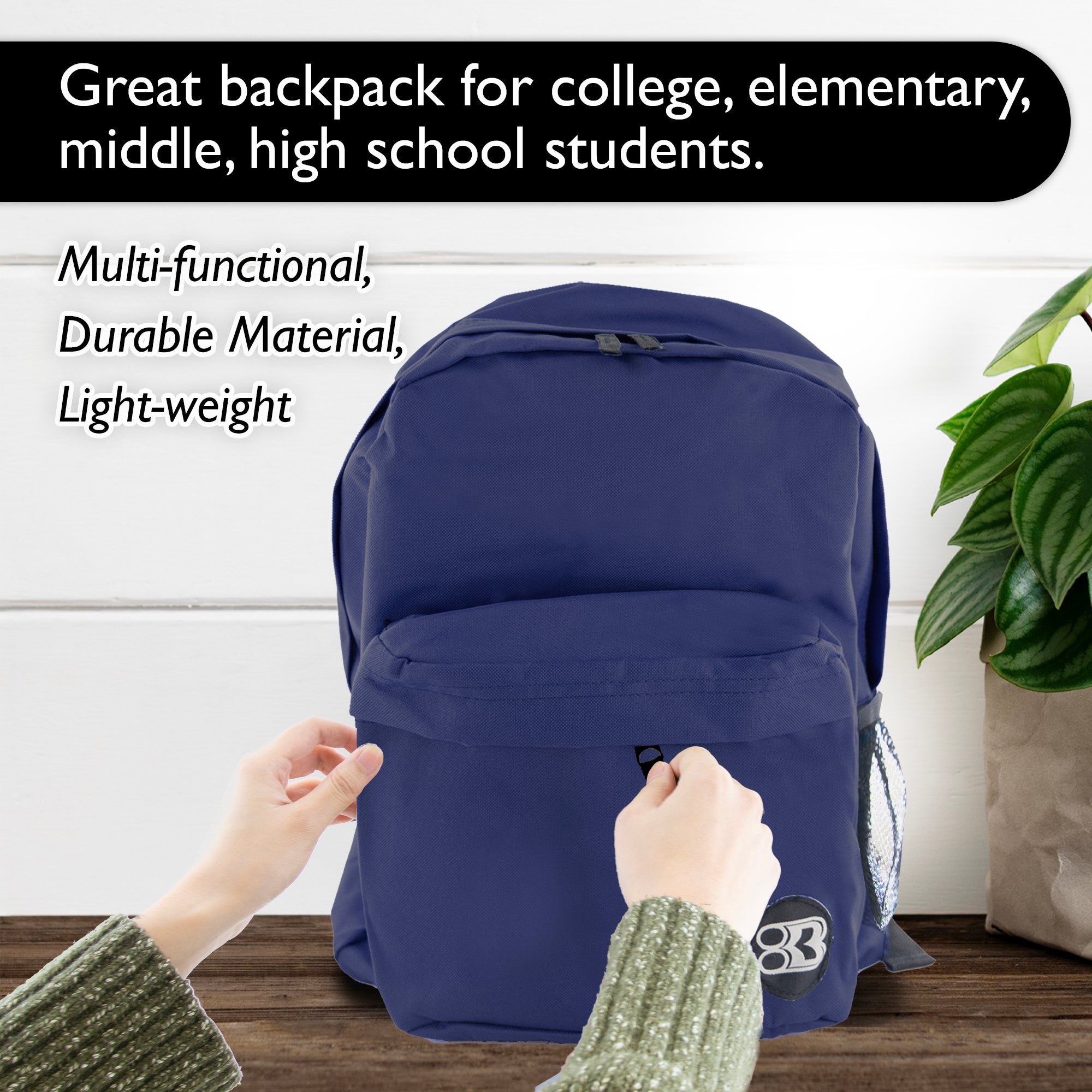 17" Navy Blue Classic Backpack