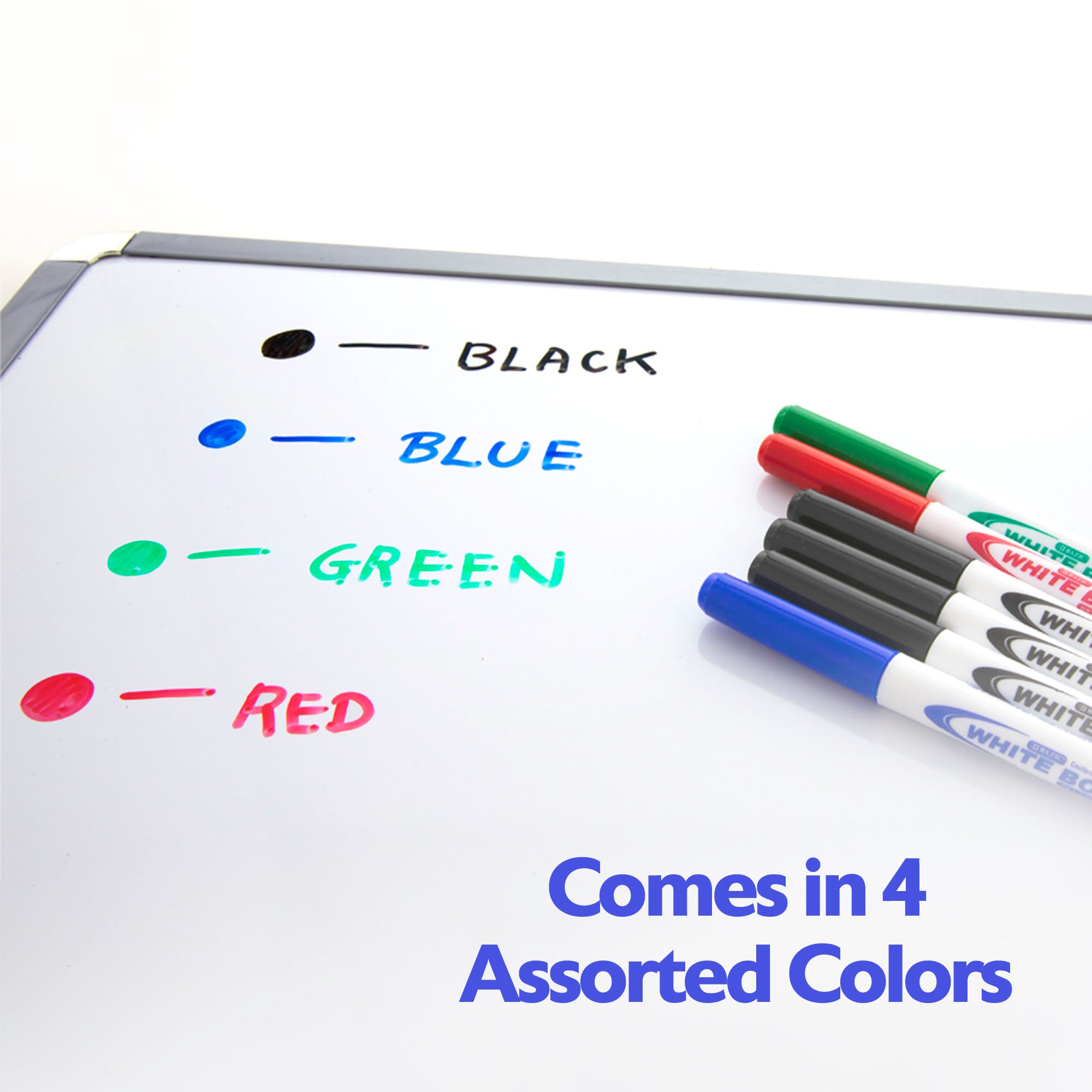 Assorted Colors Fine Tip Dry-Erase Markers (4/Pack)