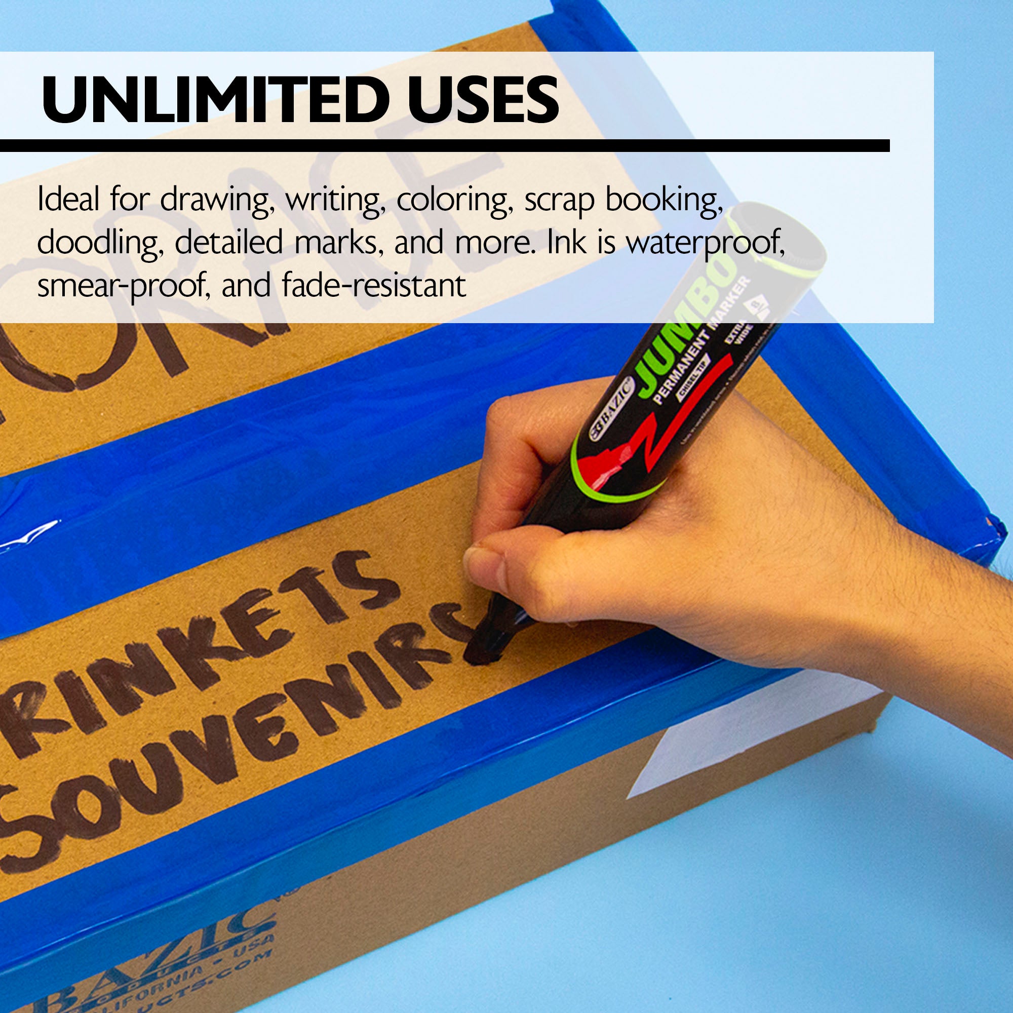8 mm Jumbo Chisel Tip Permanent Markers (2/Pack)