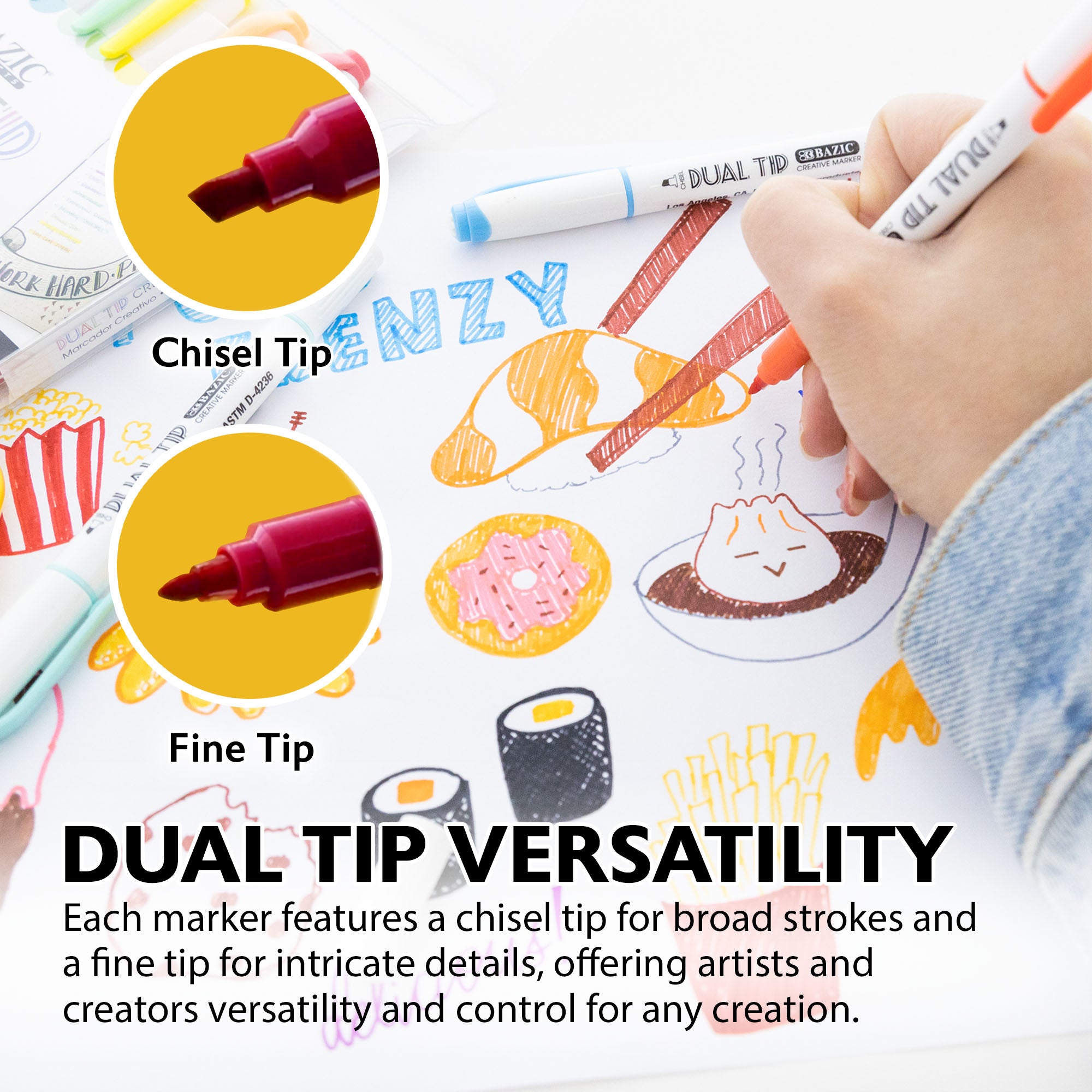5 Colors Dual-Tip Creative Markers