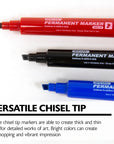 Assorted Colors Chisel Tip Jumbo Permanent Markers (3/Pk)
