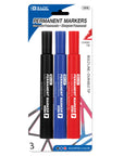 Assorted Colors Chisel Tip Jumbo Permanent Markers (3/Pk)