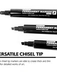 Black Chisel Tip Jumbo Permanent Markers (3/Pack)