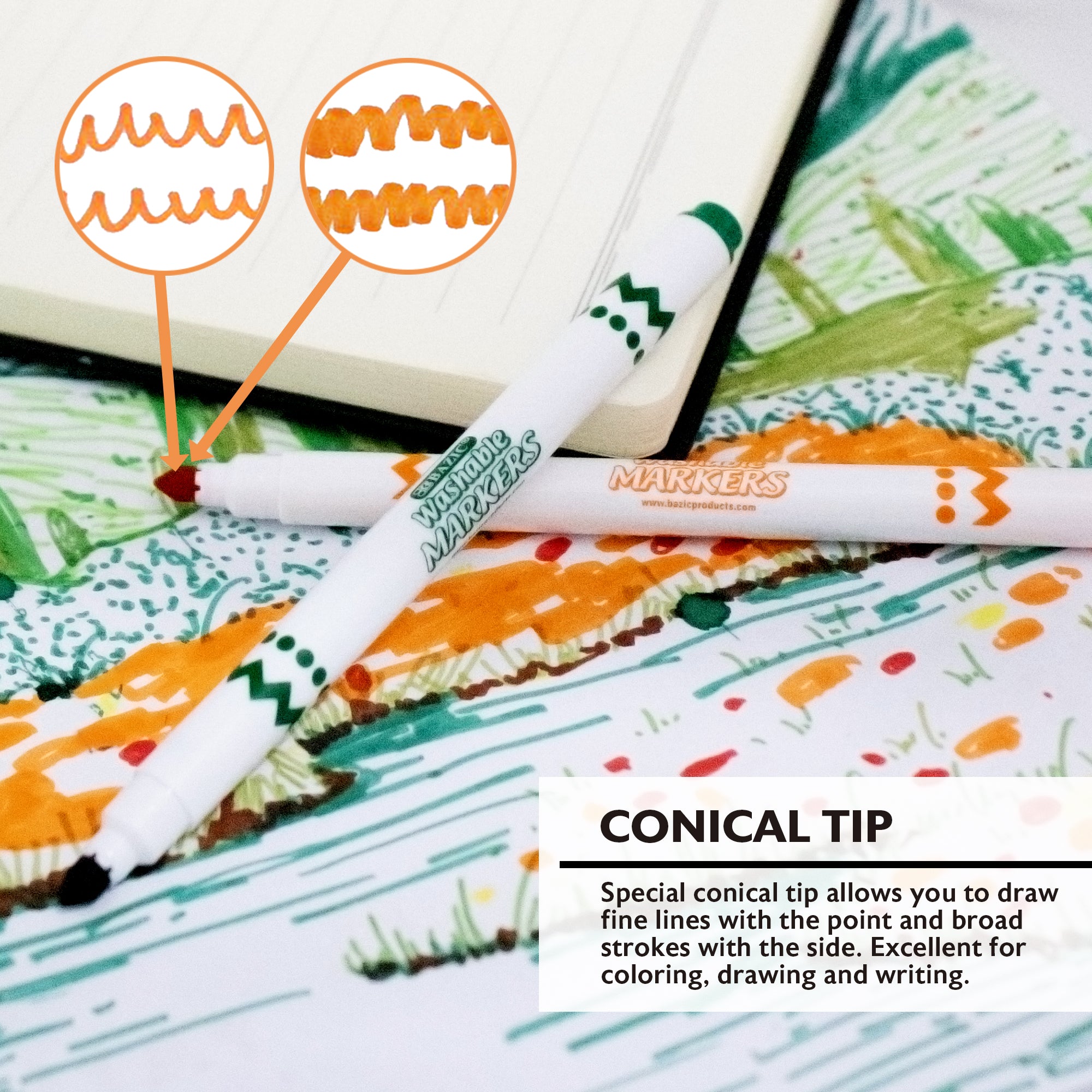 10 Colors Super Tip Washable Markers