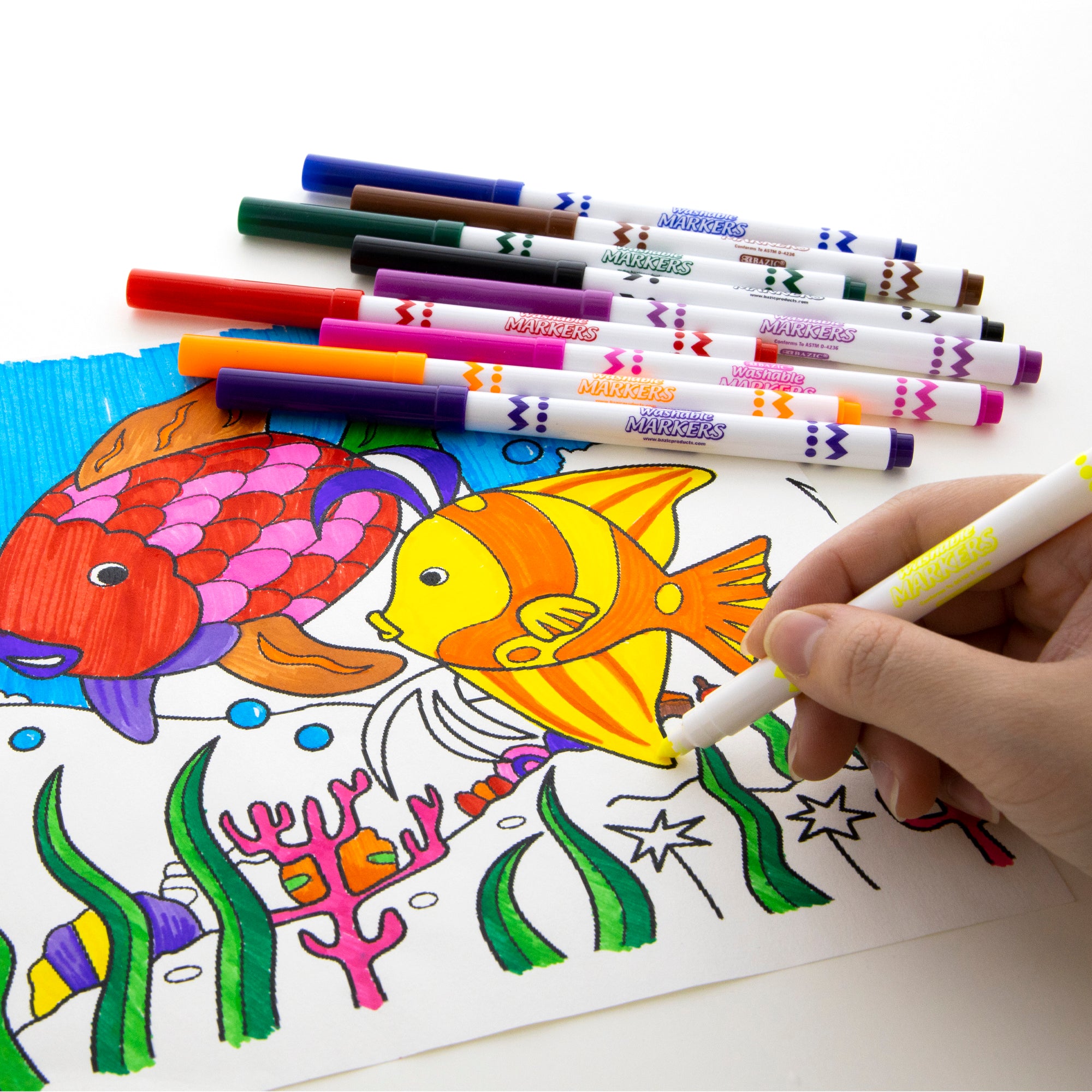 10 Colors Super Tip Washable Markers