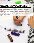 8 Colors Broad Line Jumbo Washable Markers