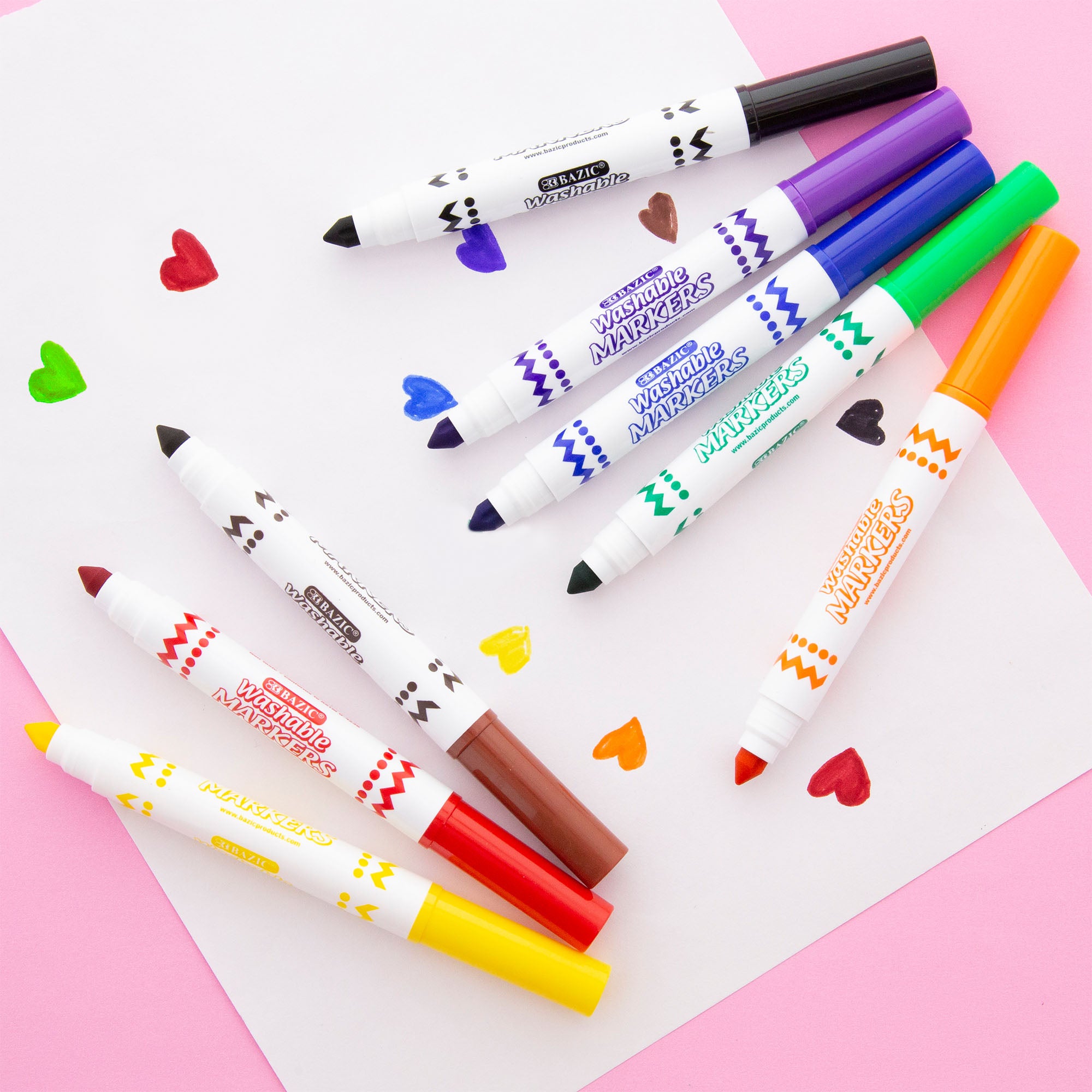 8 Colors Broad Line Jumbo Washable Markers