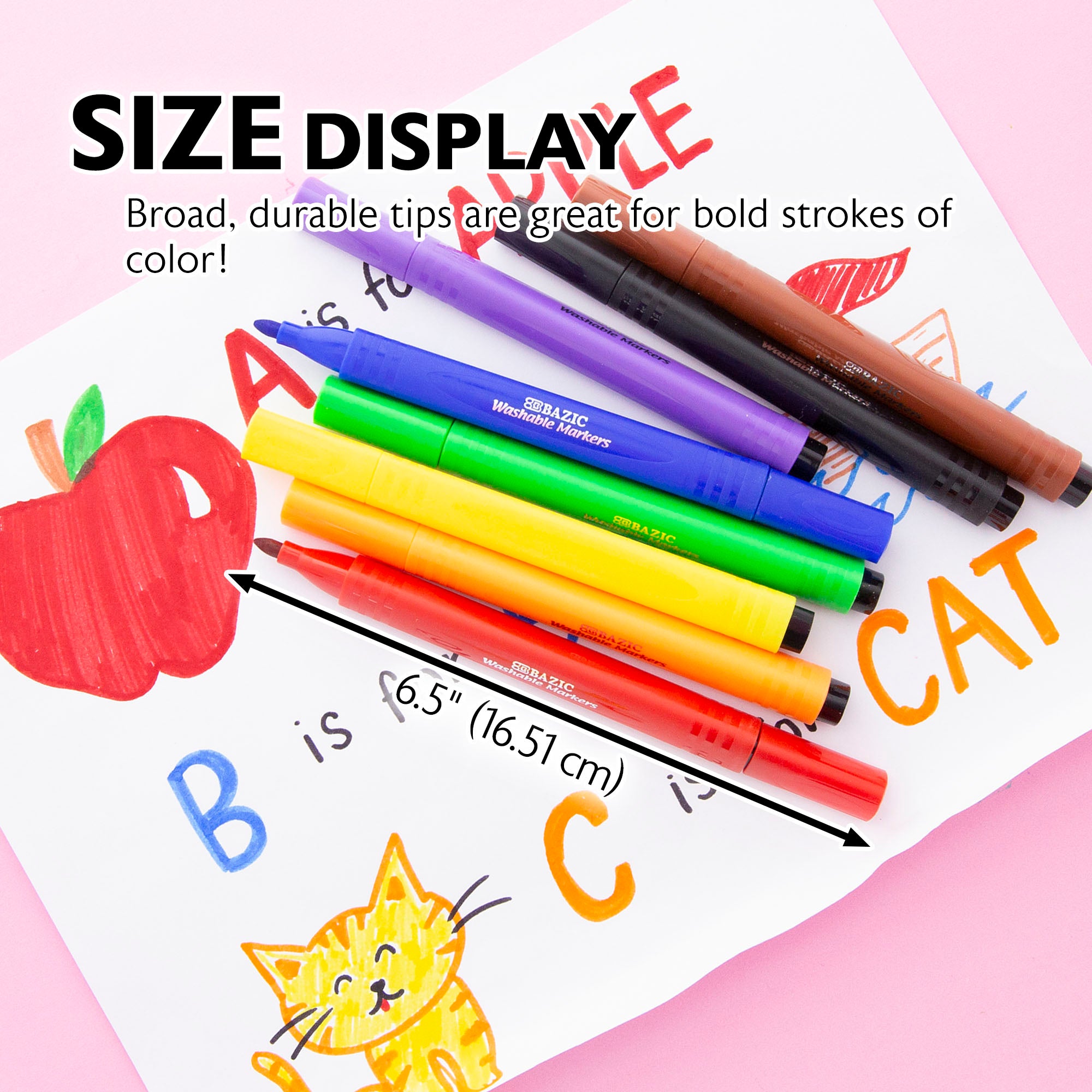 8 Colors Jumbo Triangle Washable Markers