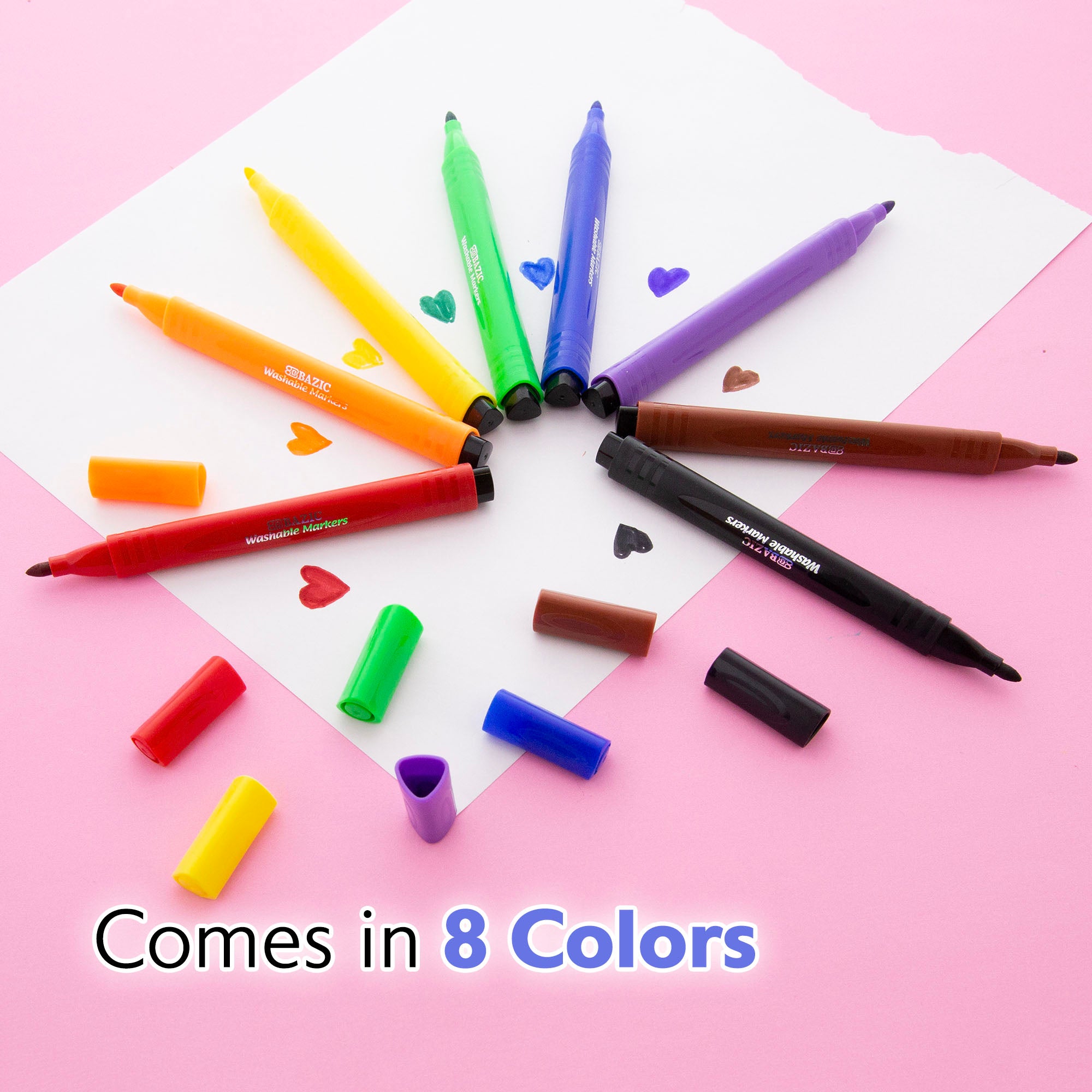 8 Colors Jumbo Triangle Washable Markers