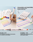 6 Fluorescent Colors Dual Tip Sketch Markers