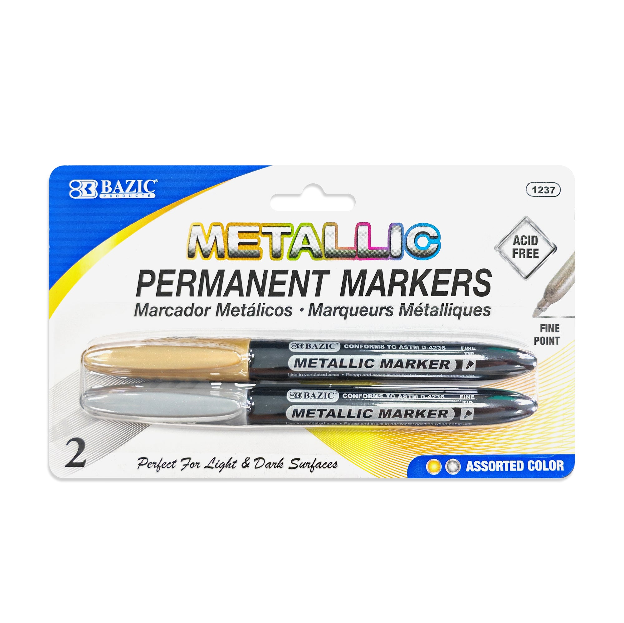 Silver & Gold Metallic Markers (2/Pack)