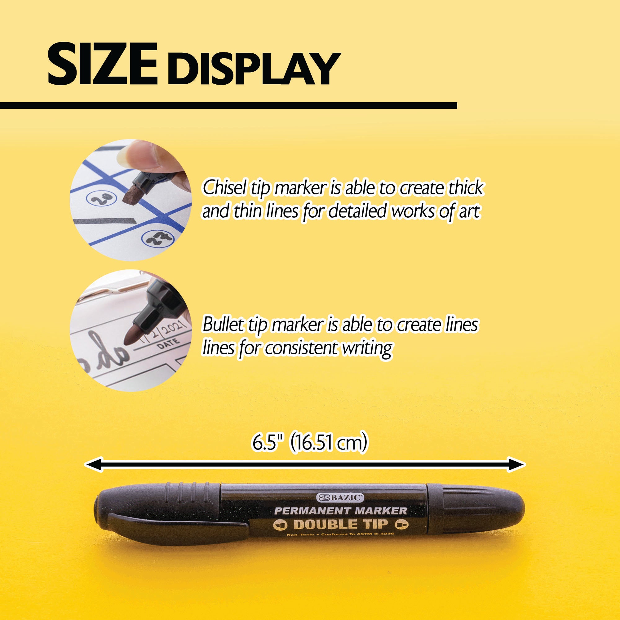Black Double-Tip Permanent Markers (2/Pack)