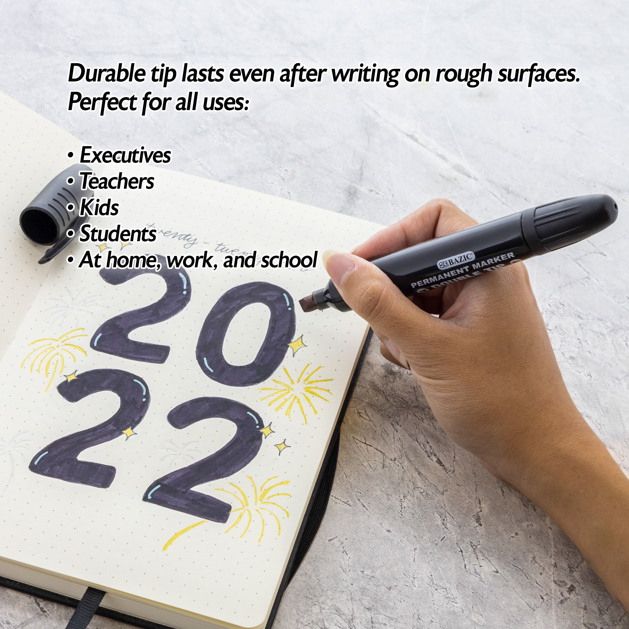Black Double-Tip Permanent Markers (2/Pack)