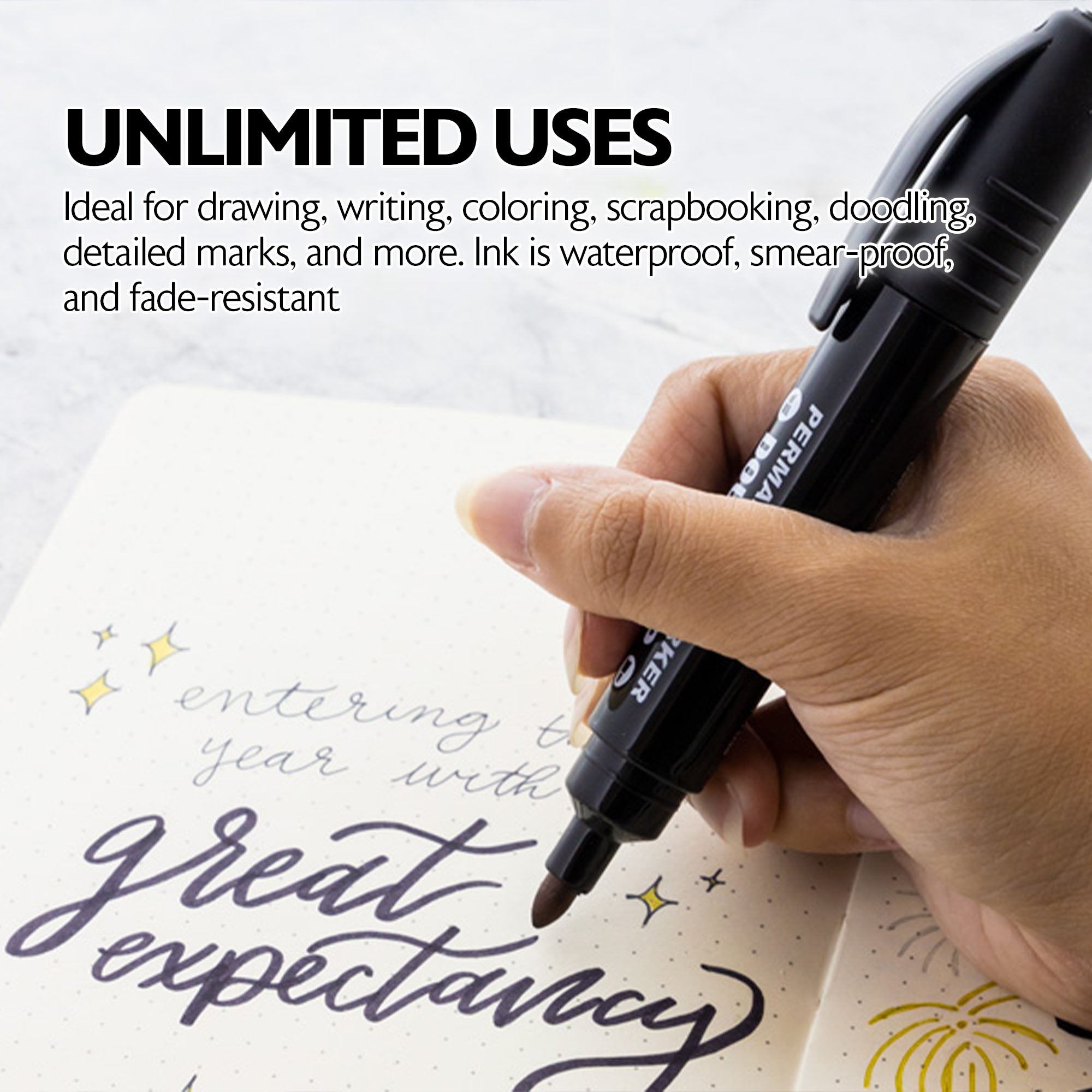 Black Double-Tip Permanent Markers (2/Pack)