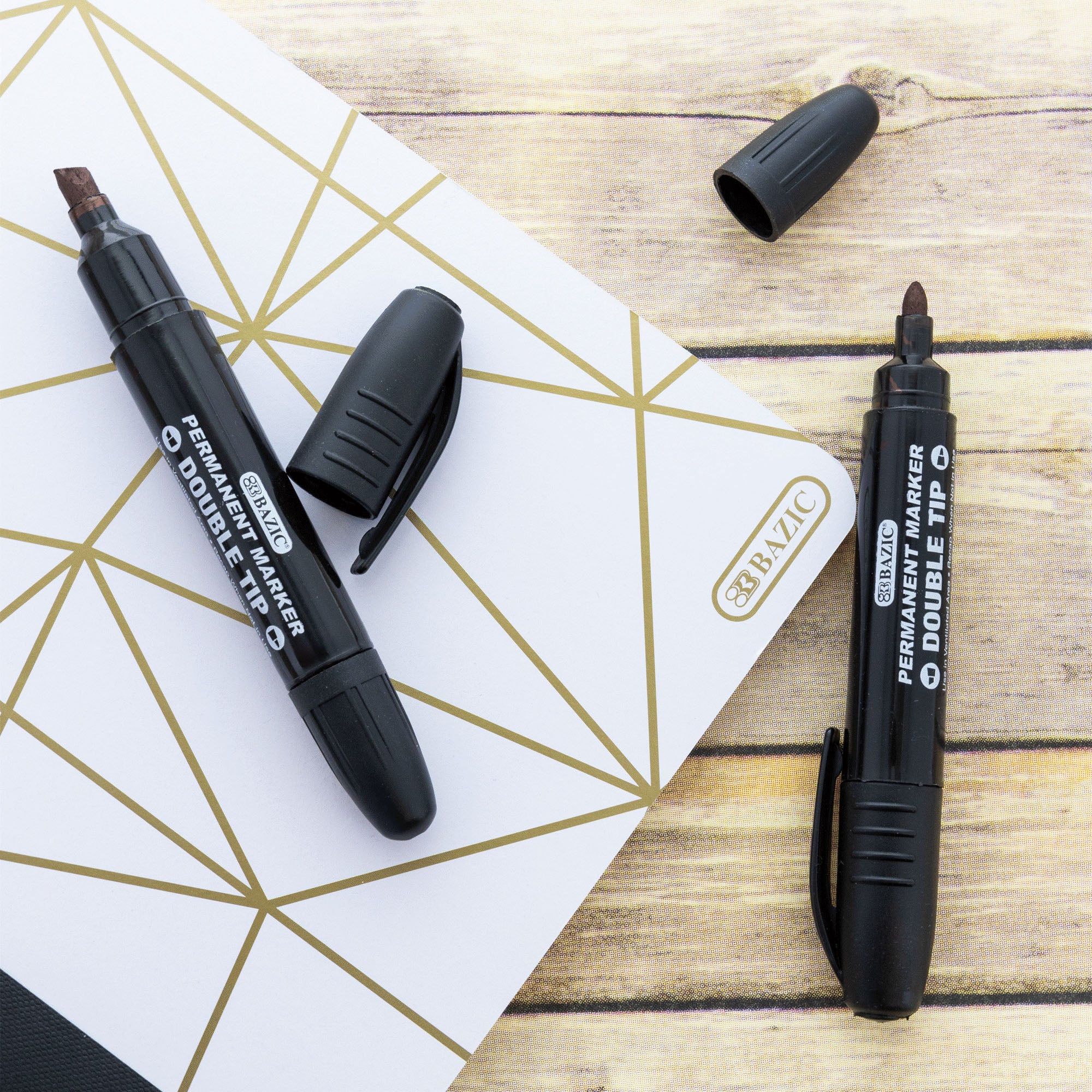 Black Double-Tip Permanent Markers (2/Pack)