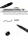 Black Chisel Tip Jumbo Permanent Markers w/ Grip (3/Pack)