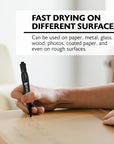 Black Chisel Tip Jumbo Permanent Markers w/ Grip (3/Pack)