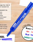 Assorted Colors Chisel Tip Desk Style Permanent Markers (3/Pack)
