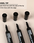 Black Chisel Tip Desk Style Permanent Markers (3/Pack)