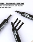 Black Chisel Tip Desk Style Permanent Markers (3/Pack)