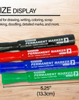 Assorted Colors Chisel Tip Desk Style Permanent Markers (4/Pack)