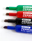 Assorted Colors Chisel Tip Desk Style Permanent Markers (4/Pack)