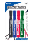 Assorted Colors Chisel Tip Desk Style Permanent Markers (4/Pack)