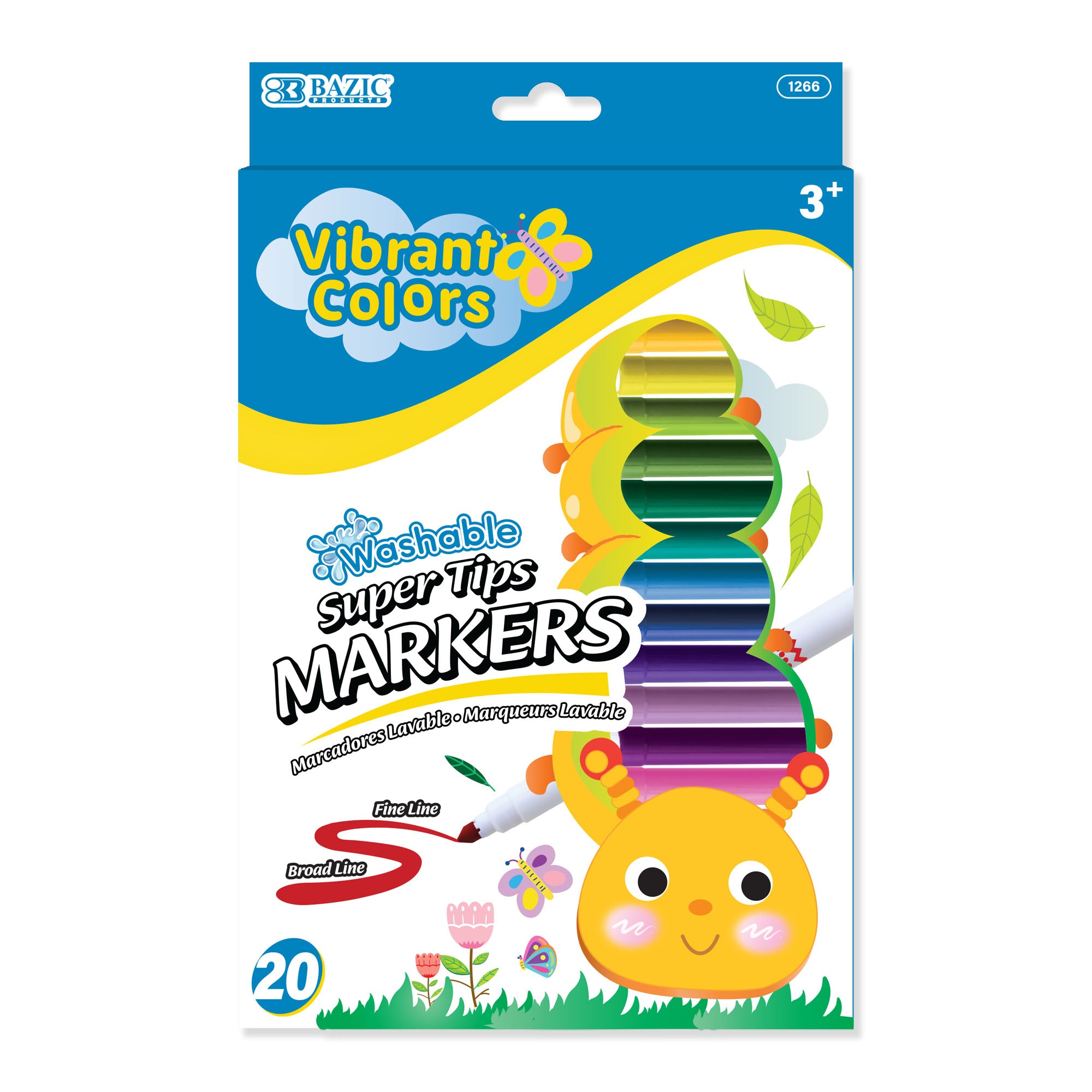 BAZIC Washable Markers Super Tip 20 Color – BAZIC Store