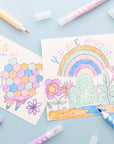 6 Pastel Colors Brush Markers