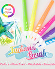 6 Fluorescent Colors Brush Markers