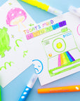 6 Fluorescent Colors Brush Markers