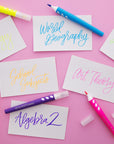 6 Fluorescent Colors Brush Markers
