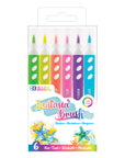 6 Fluorescent Colors Brush Markers