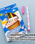 10 Colors Fine Line Super Washable Markers