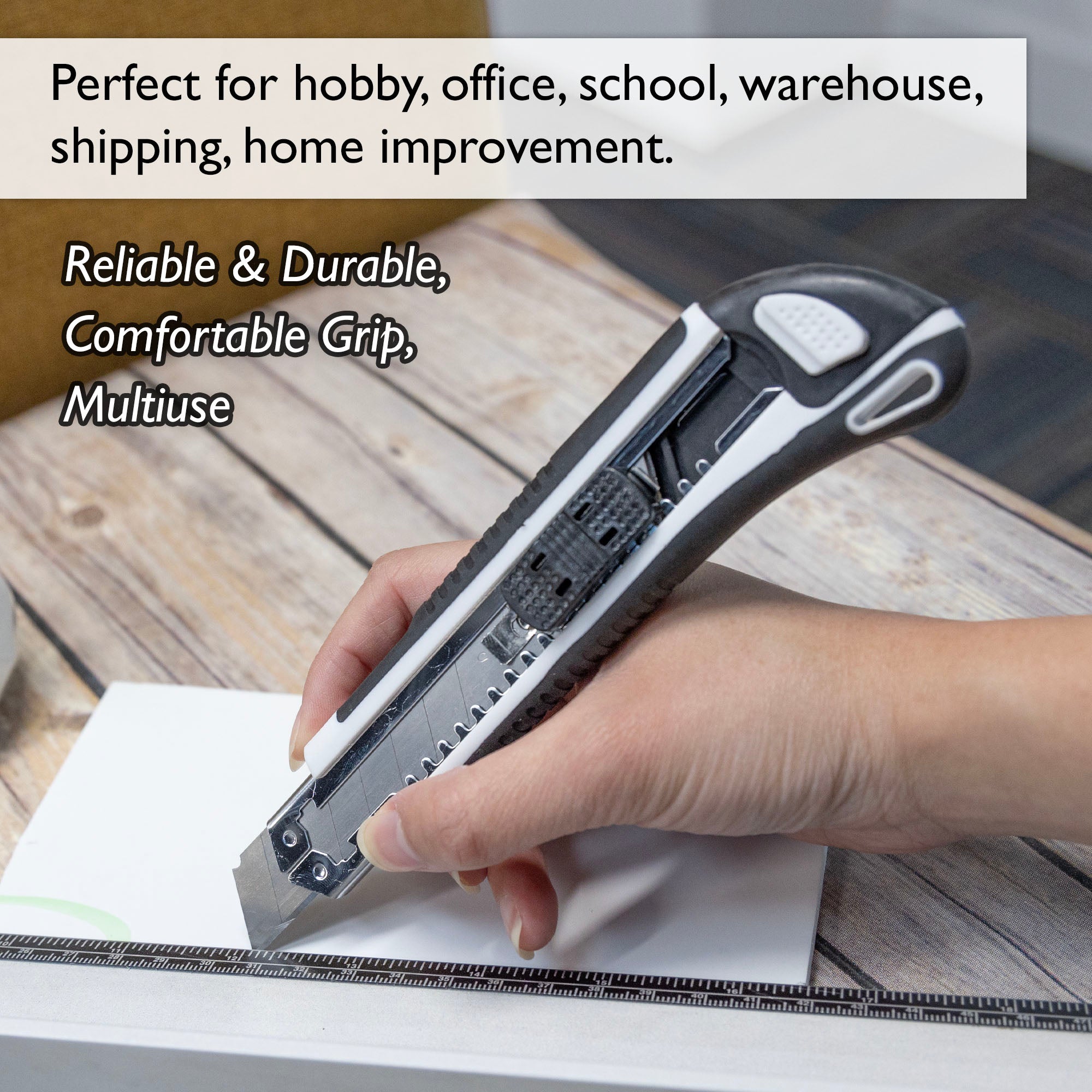 Heavy Duty Self Loading Cutter w/ Grip + 2 Replacement Blades