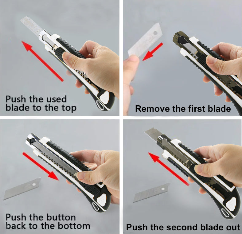Heavy Duty Self Loading Cutter w/ Grip + 2 Replacement Blades