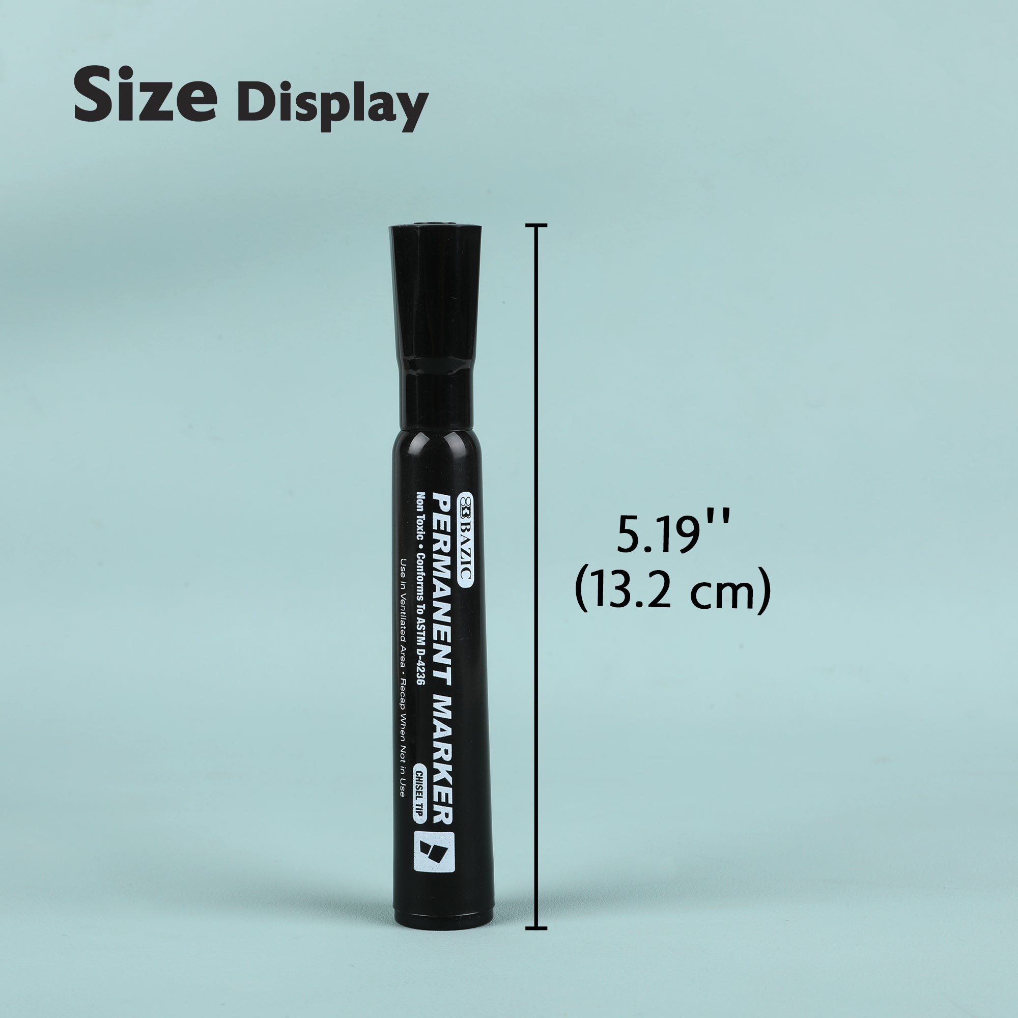 Black Colors Chisel Tip Desk Style Permanent Markers (12/Box)
